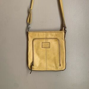 FOSSIL WOMEN'S Yellow LEATHER CROSS BODY SHOULDER BAG Purse